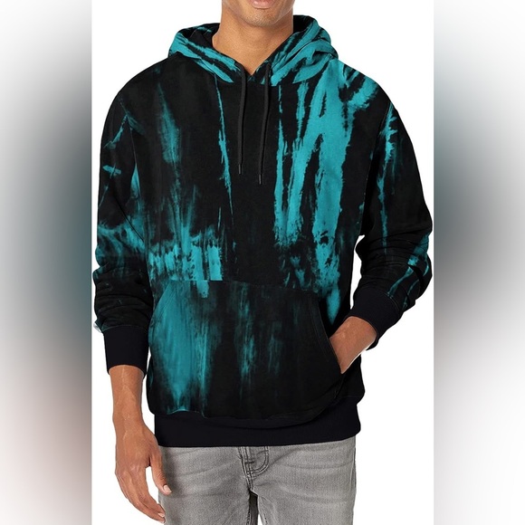 NWT - Michelle May - Tie Dye Lightening Print Hoodie - Picture 1 of 8